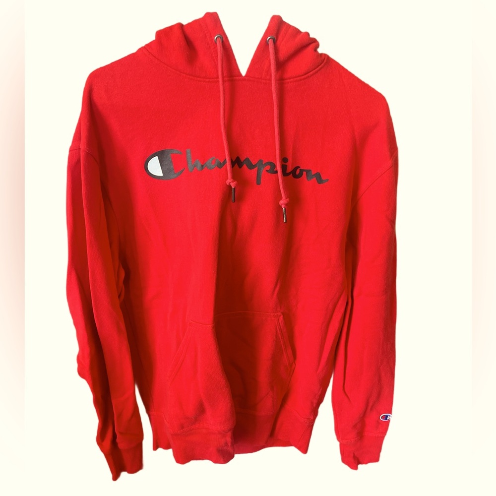 Champion Bold Red Men's Hoodie Size Medium - Picture 1 of 5